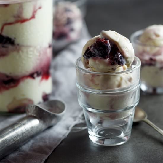 Crème fraîche and cherry ice cream