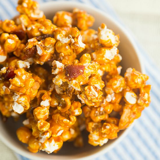Bourbon Bacon and Cashew Caramel Corn