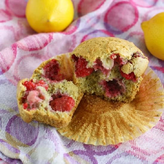 Raspberry Lemon Chia Seed Muffins