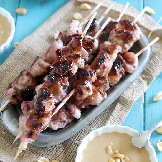 PB&J Chicken Satay Kebabs
