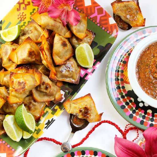 Fiesta Wontons with Salsa