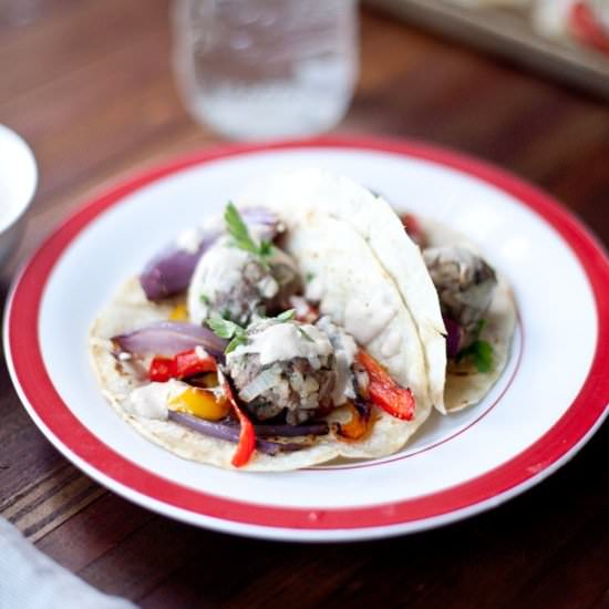 Lamb Meatballs w/ Tahini Sauce (GF)