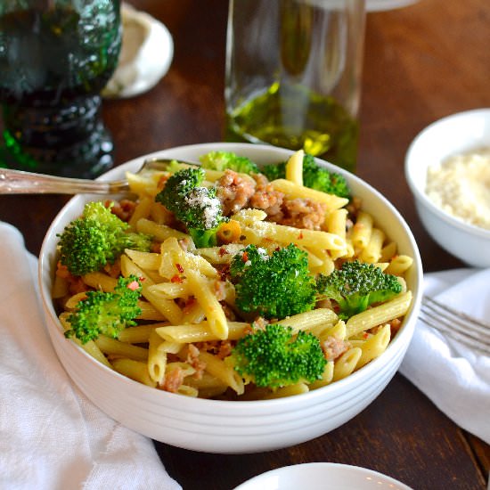 Penne with Sausage & Broccoli