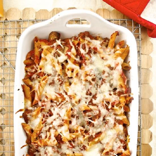 Baked Penne w/Meat Sauce&Mozzarella