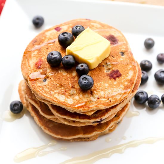 Whole Wheat Blueberry Pancakes