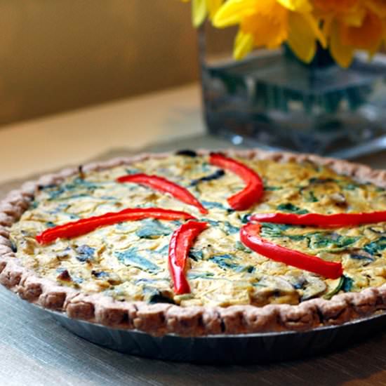 Vegan Spinach and Mushroom Quiche