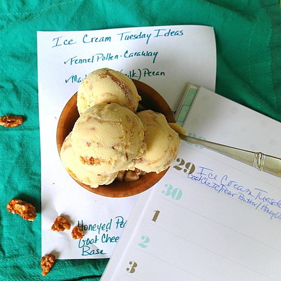 Honeyed Pear and Walnut Ice Cream