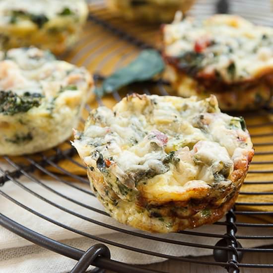 Mini Crustless Kale Broccoli Quiche