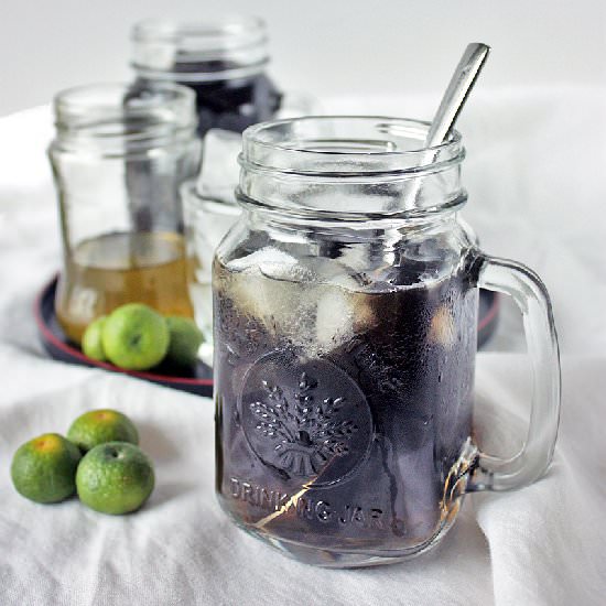 Grass jelly in coco pandan syrup