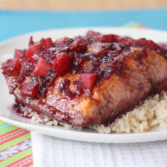 Strawberry Red Wine Glazed Salmon