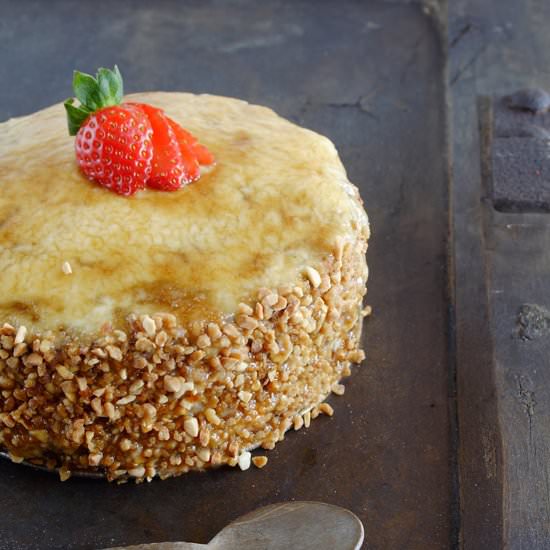 Chocolate cake crème brulee