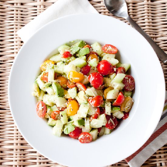 Tomato, Cucumber and Avocado Salad