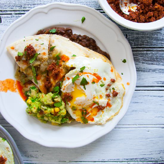 Chorizo Quesadilla Huevos Rancheros