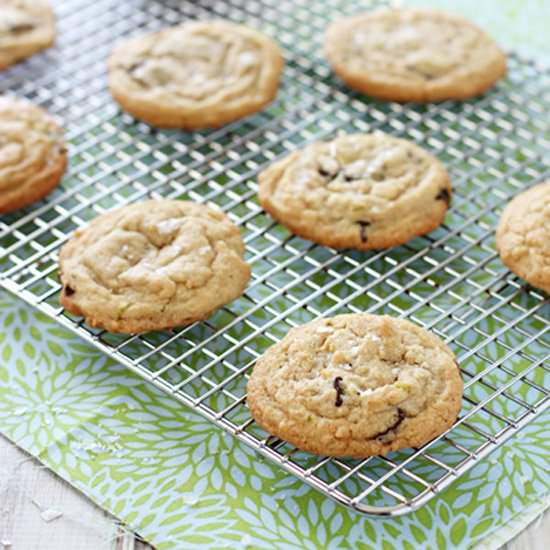 Lime & dark chocolate cookies