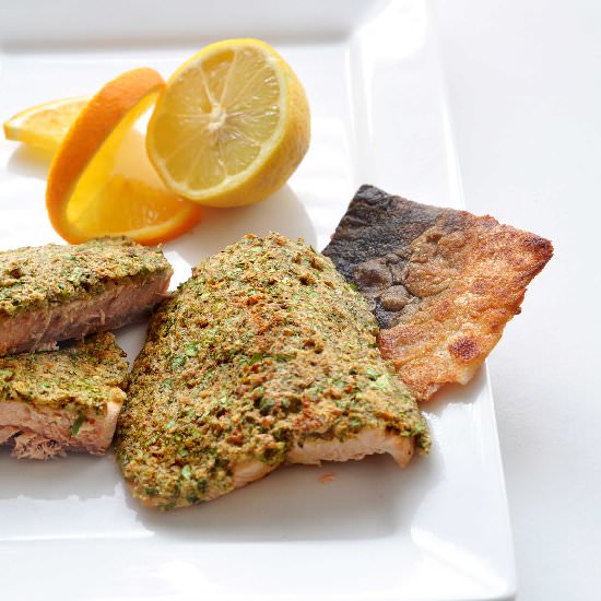 Poached Salmon Fennel Herb Crust