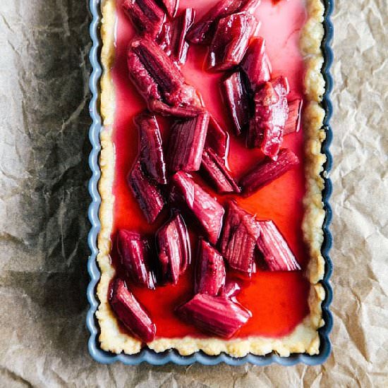 Rhubarb Panna Cotta Tart