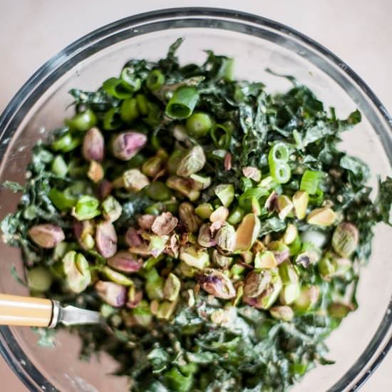 Shredded Kale Salad w/ Tahini Miso