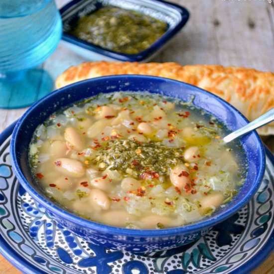 White Bean Pesto Soup