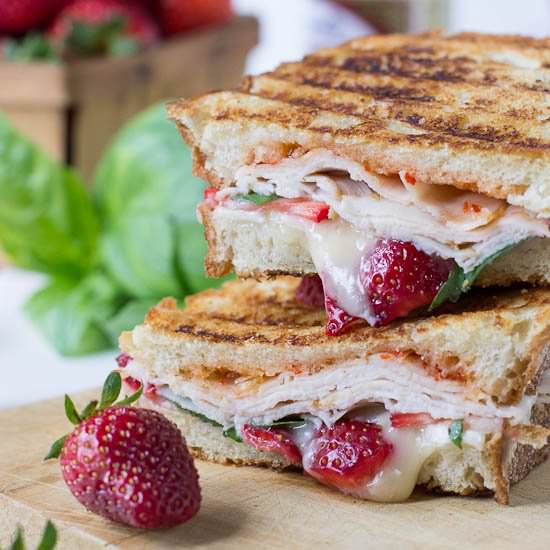 Strawberry, Brie, and Turkey Panini