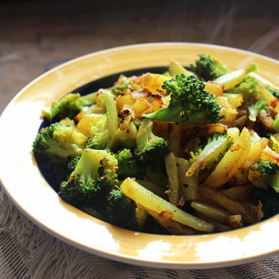 Stir Fried Potatoes with Broccoli