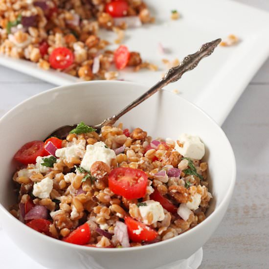 Farro with Feta, Mint, and Chickpea