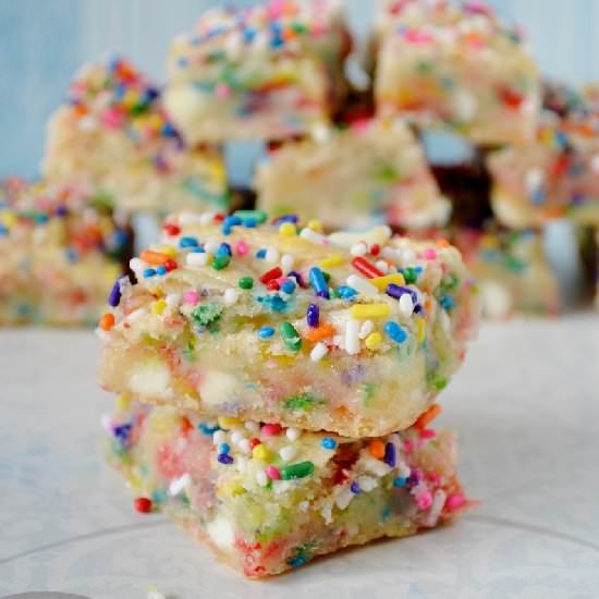 White Chocolate Funfetti Blondies