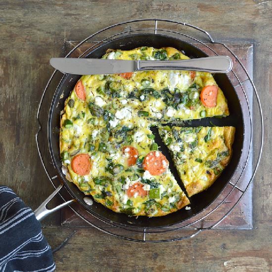 Vegetable & Goats Cheese Frittata