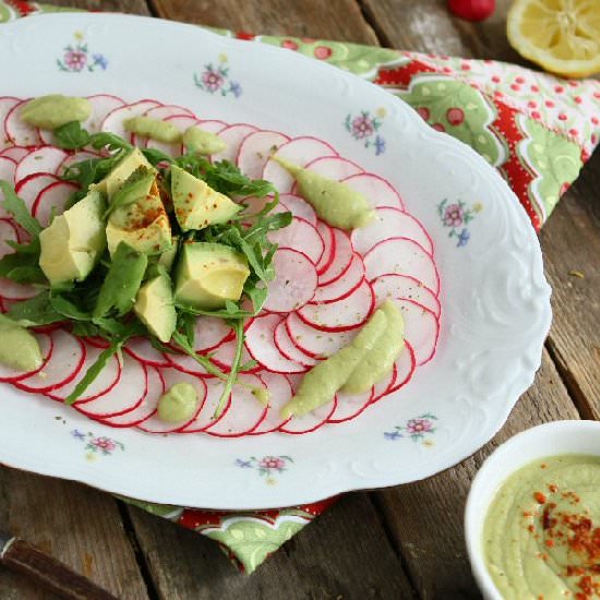 Radish Salad with Avocado Dressing
