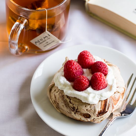 Chocolate Swirl Meringue Nests
