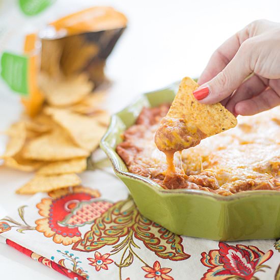 Oven-Baked Cheesy Bean Dip