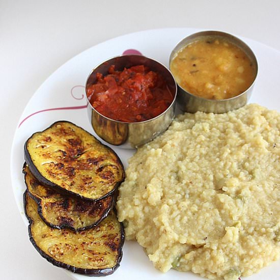 Khichuri with Begun Bhaja