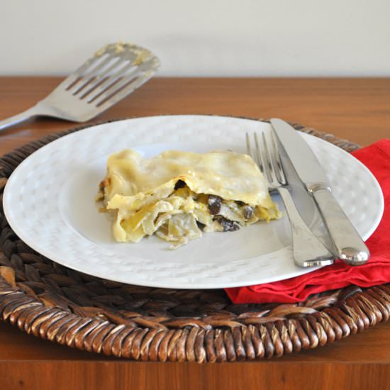 Lasagne,  Artichokes and Mushrooms