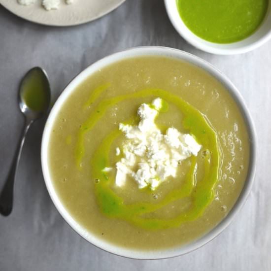 “Spring” Onion Soup w/Scallion Oil