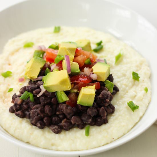 Cheese Grits with Black Beans