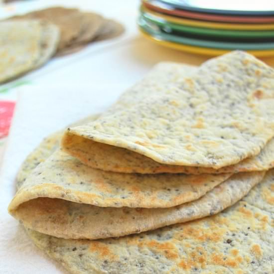 Healthy Whole Wheat & Chia Tortillas