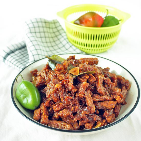Tempeh stir fry with habanero