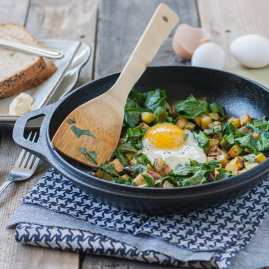 Potato & Beet Green Hash