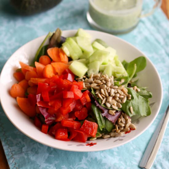 Salad with Avocado Dill Dressing