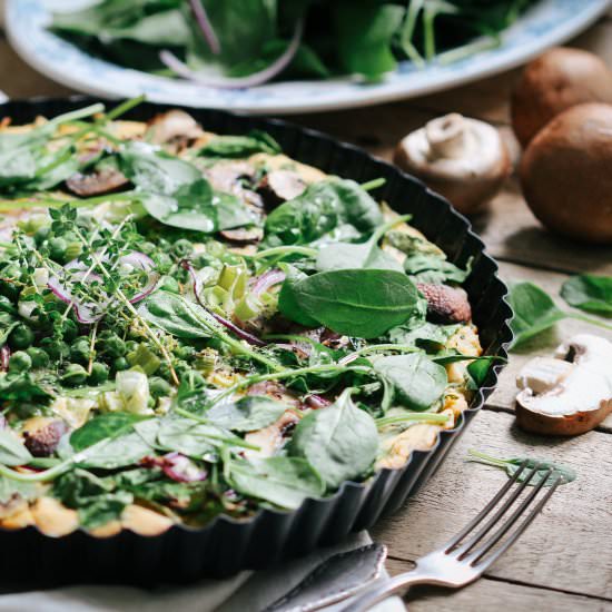 Vegan Chickpea-Frittata with Greens