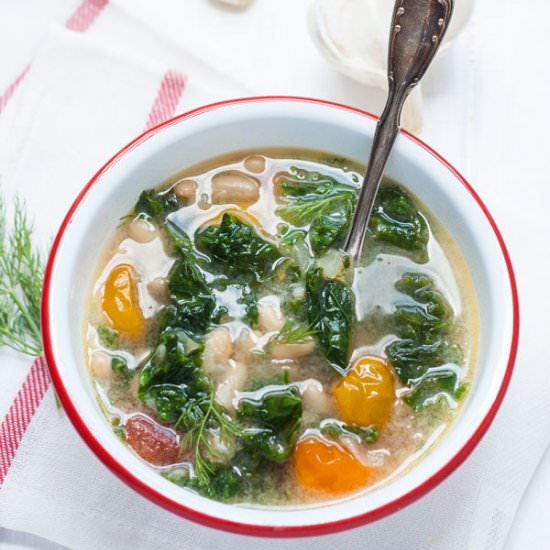 Kale, White Beans Tomato Soup