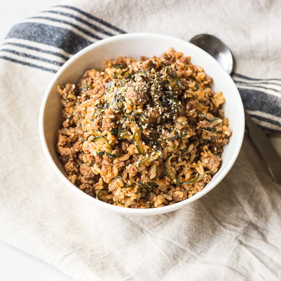 Spicy Korean Bulgogi Rice Bowl