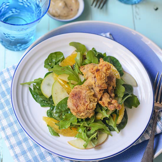 Soft Shelled Crabs Salad