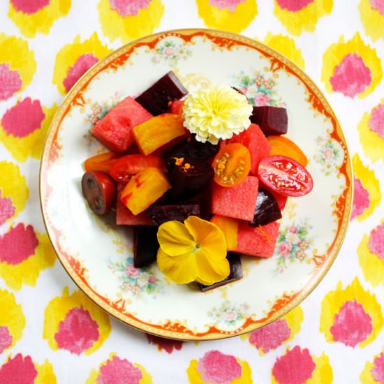 Flowery Beet & Watermelon Salad
