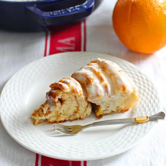 Jumbo Cinnamon Roll with Orange