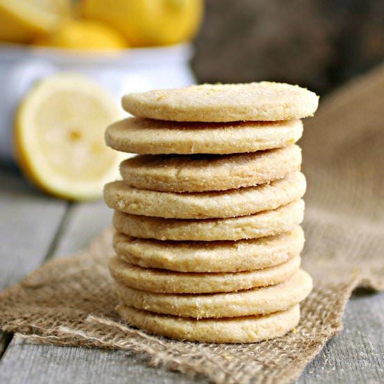 Lemon Cornmeal Shortbread Cookies