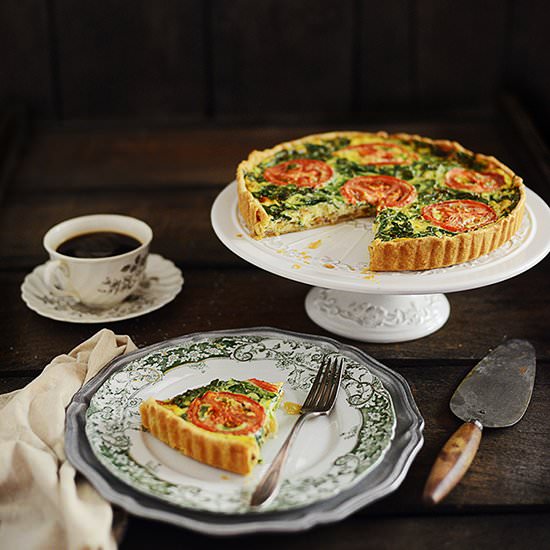 Shrimp & Spinach Quiche
