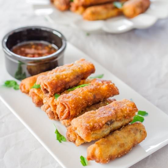 Pork and Mushrooms Spring Rolls