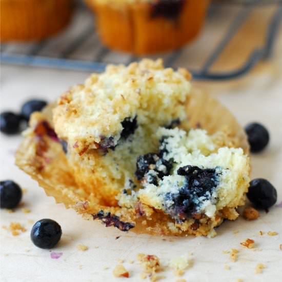Streusel Topped Blueberry Muffins