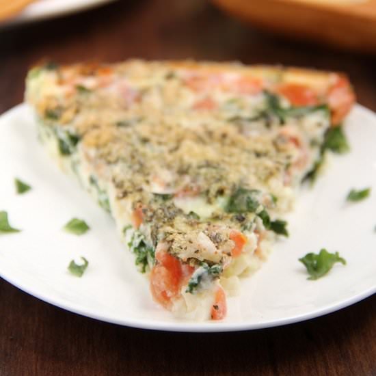 Skinny Kale & Tomato Quiche
