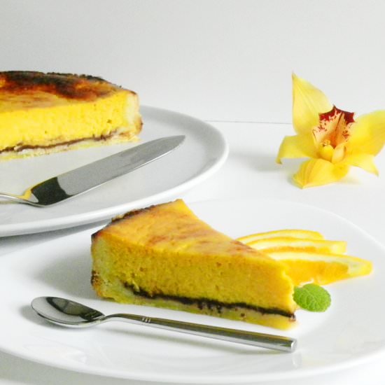 French Peach and Chocolate Pie